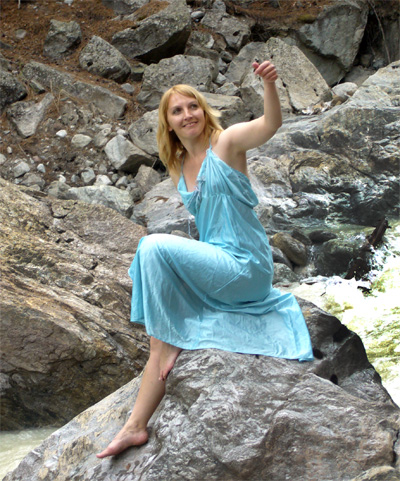 Наталья Фролова в ущелье Адыл-Су.